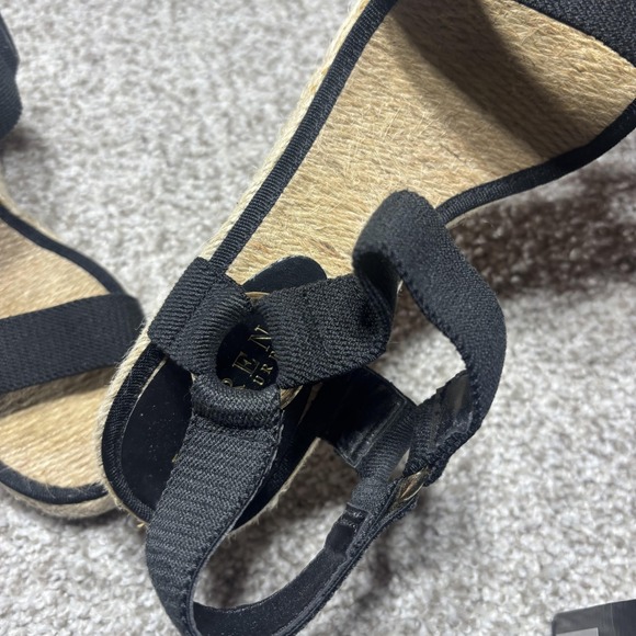 Lauren Ralph Lauren Wedge Shoes Womens Size 7.5 Black Ilene Espadrille Sandals - Picture 7 of 14